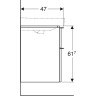 Тумба с раковиной GEBERIT SMYLE SQUARE 500.353.00.1-500.249.01.1 75 см белый 500.249.01.1+500.353.00.1
